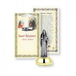  ST. BENEDICT AUTO STATUE WITH PRAYER CARD (2 PC) 